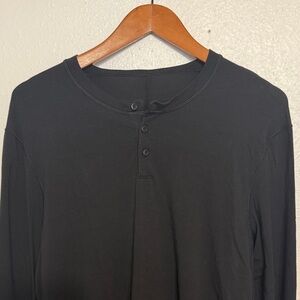 Black Long Sleeve Lululemon Soft Jersey Long-Sleeve Henley